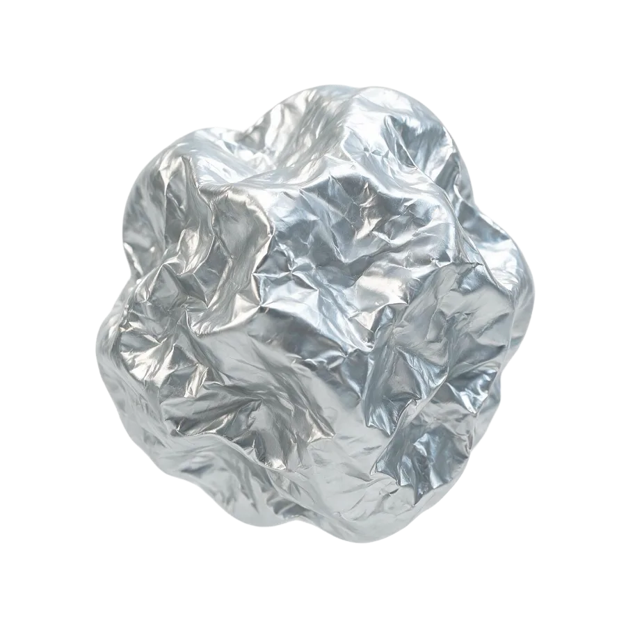 Crumpled foil — silver