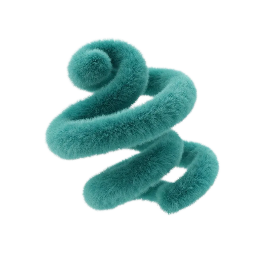 Fuzzy coil — teal