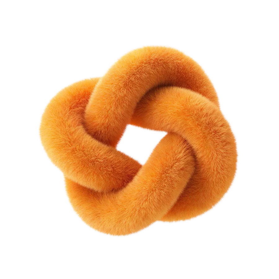 Fuzzy knot — orange