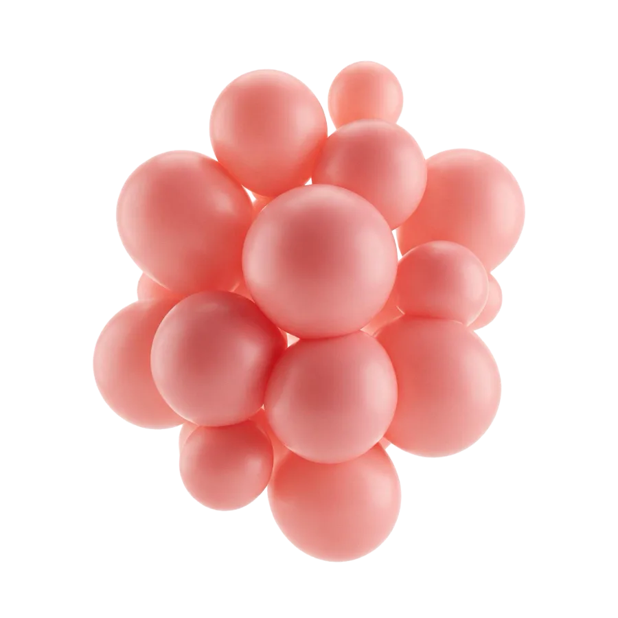 Balloon cluster — coral